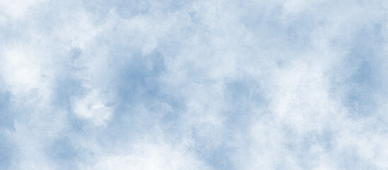 Classic hand painted Blue watercolor background, White and blue frozen ice surface color blurry and defocused Cloudy Blue Sky Background, blurred and grainy Blue powder explosion on white background.