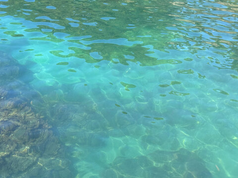 Sea aqua clear transparent surface 