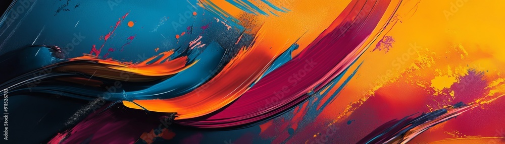 Aufkleber Create a contemporary abstract texture with dynamic, geometric patterns and vibrant colors, showcasing a seamless blend of fluid lines and digital design that emphasizes modern artistic expression