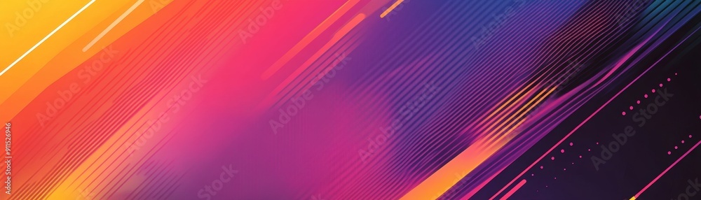 Poster artistic abstract background with vibrant colors, geometric lines, and creative patterns, emphasizing a modern, minimalist style that highlights dynamic expression and contemporary design