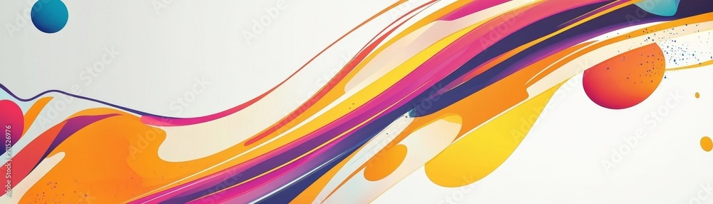Poster artistic abstract background with vibrant colors, geometric lines, and creative patterns, emphasizin
