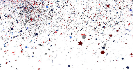 confetti - USA banner mockup with confetti confetti in American national colors. USA Presidents Day, American Labor day, Memorial Day, US election concept.