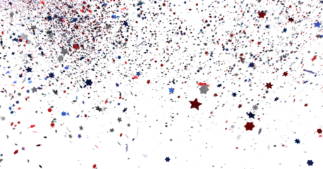 confetti - USA banner mockup with confetti confetti in American national colors. USA Presidents Day, American Labor day, Memorial Day, US election concept.
