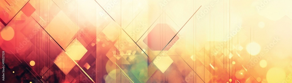 Poster vintage-inspired background with elegant geometric patterns and soft light gradients, incorporating 