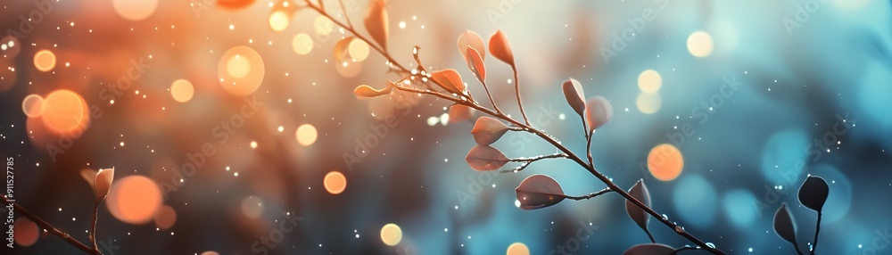 Aufkleber nature-inspired background with an abstract design that incorporates colorful bokeh effects and soft light gradients to create a dreamy