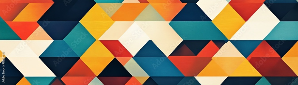 Aufkleber intricate geometric pattern with bold colors and abstract textures forming a decorative and elegant background that highlights the blend of modern design