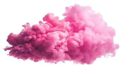 Fototapeta premium Pink smoke isolated on transparent background. PNG