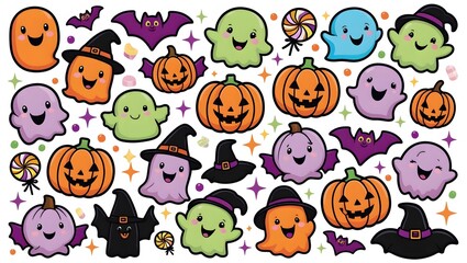 Obraz premium Halloween stickers.