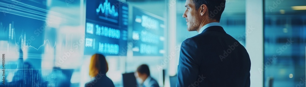 Leinwandbilder a modern office setting where a financial manager is confidently presenting quarterly profit reports
