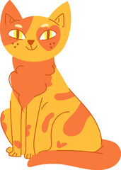 Vector illustration of a red ginger cat on a white background. This adorable and lively design for various creative projects, greeting cards, posters, children's books, apparel, and digital media