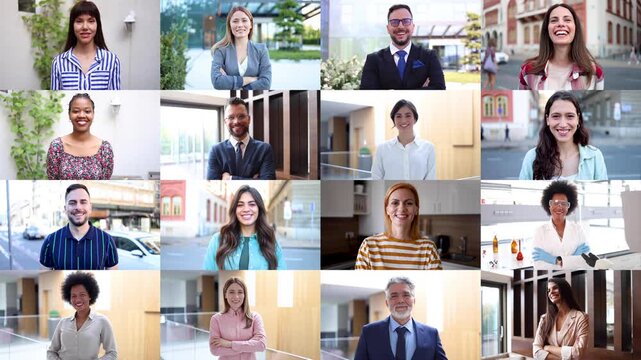 Collage of real people, men and women