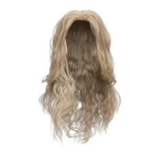 Naklejka premium 3d render soft curl wavy long blonde hair isolated