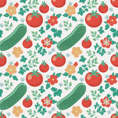 seamless pattern of vegetables