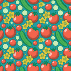 seamless pattern with summer vegitables