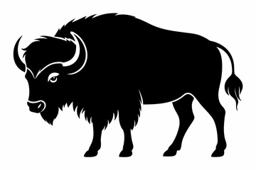 Bison buffalo vector silhouette, bison icon