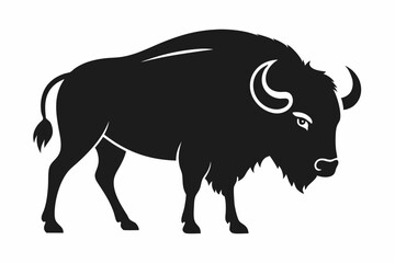 Bison buffalo vector silhouette, bison icon
