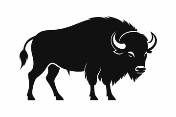 Bison buffalo vector silhouette, bison icon