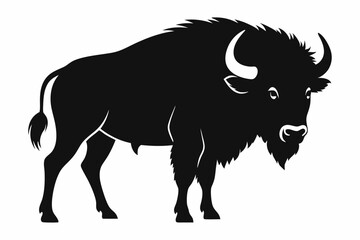 Bison buffalo vector silhouette, bison icon