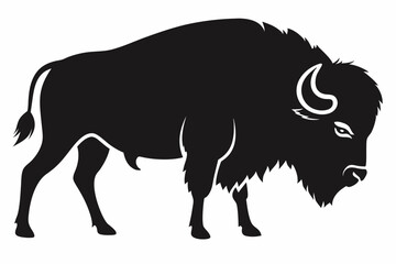 american bison silhouette, bison vector illustration, bison icon
