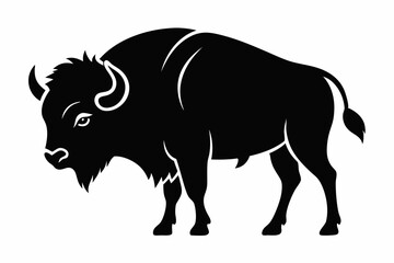 Bison buffalo vector silhouette, bison icon