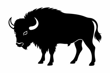 american bison silhouette, bison vector illustration, bison icon

