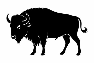 american bison silhouette, bison vector illustration, bison icon
