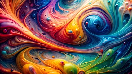 Abstract Symphony of Hues: A Vibrant Tapestry of Liquid Harmony  generative AI