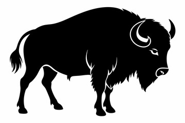 american bison silhouette, bison vector illustration, bison icon
