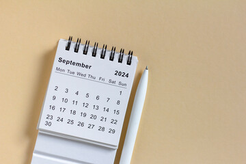 Desk calendar for September 2024. Desk calendar for planning and managing every date.