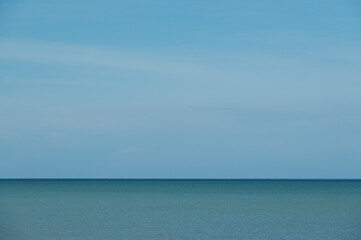 Blue sea and blue sky background