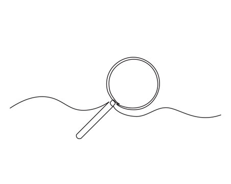 recommend clip art: Simple continuous one line drawing of magnifying glass. Loupe or Magnifying glass in simple outline illustration. Editable line vector