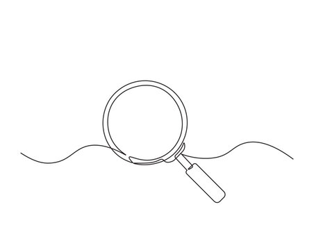 recommend clip art: Simple continuous one line drawing of magnifying glass. Loupe or Magnifying glass in simple outline illustration. Editable line vector