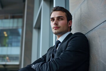Fototapeta premium Corporate executive with ample text area.
