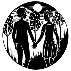 silhouette of a couple