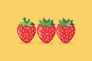 Strawberry design flat design side view summer theme animation Complementary Color Scheme