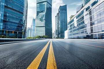 Obraz premium Urban Cityscape Background With Modern Skyline in Metropolitan Environment