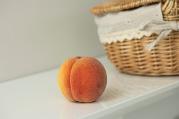 Sweet Yellow Peach fruit isolated on white background.
