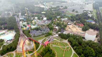Stock video theme park Kings Dominion 4k 2024 Summer vacation destination