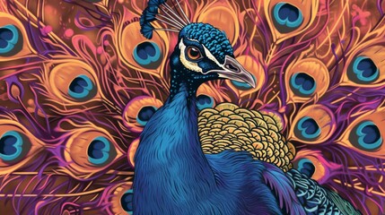 Fototapeta premium Illustration of a peacock