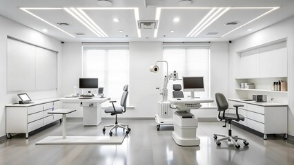 Modern Eye Clinic Interior: A Sterile and Technological Haven  AI generated