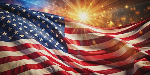 Vibrant American flag drapes elegantly over a richly textured abstract background, evoking feelings of patriotism and national pride often linked to election seasons and historic speeches.