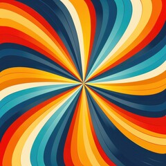 Vibrant Abstract Pop Art Rainbow Swirl Vector Artwork