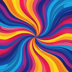 Vibrant Abstract Pop Art Rainbow Swirl Design