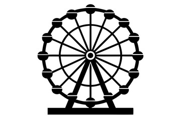 Ferris wheel, Ferris wheel silhouette. vector illustration