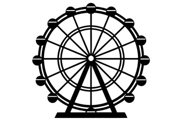 Ferris wheel, Ferris wheel silhouette. vector illustration