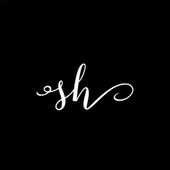 Letter SH Signature Logo Template