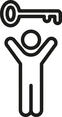 Successful sign. Linear style.