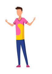 Planning talking concept. Business meeting and events organizing process office working.  illustration with man character