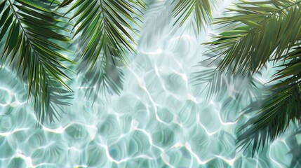 Enhance Your Design with Palm Leaf Top View Transparent Shadow Overlay. AI generated image