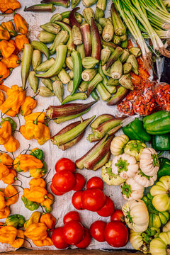 Tomatoes on a Gambian market